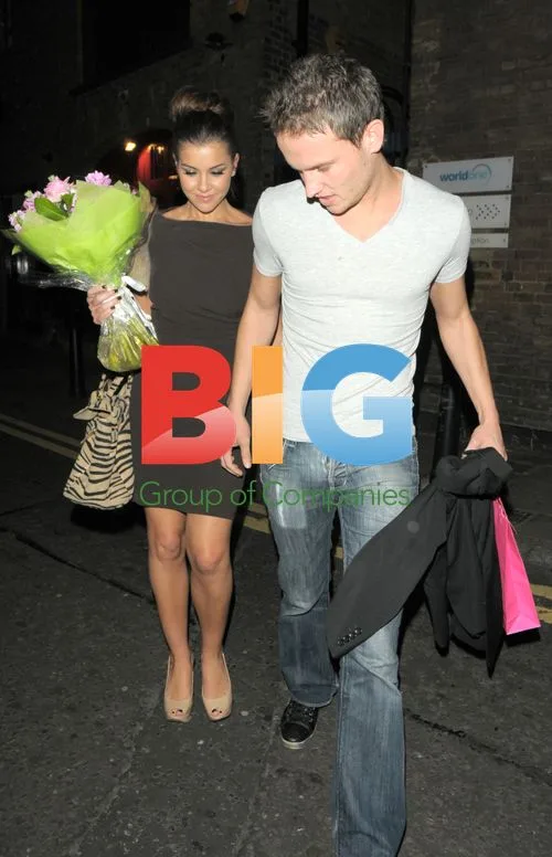 Imogen Thomas and Parris Taylor Leaving Restaurant
