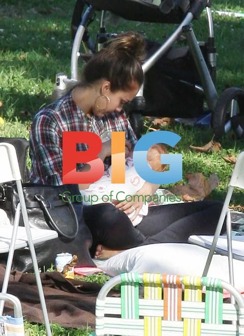 Jessica Alba with Family at Birthday Party
