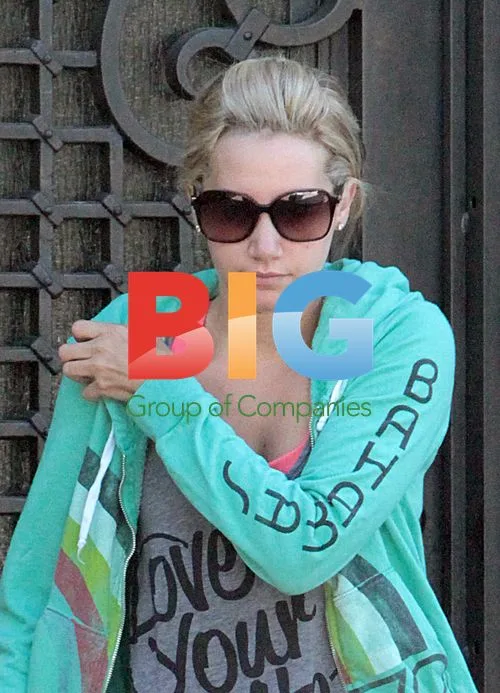 Ashley Tisdale Leaving Home in Gym Clothes