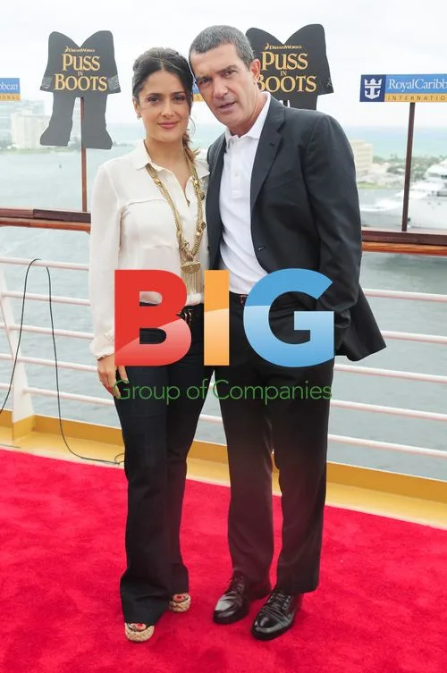 Salma Hayek & Antonio Banderas at Puss In Boots Premiere