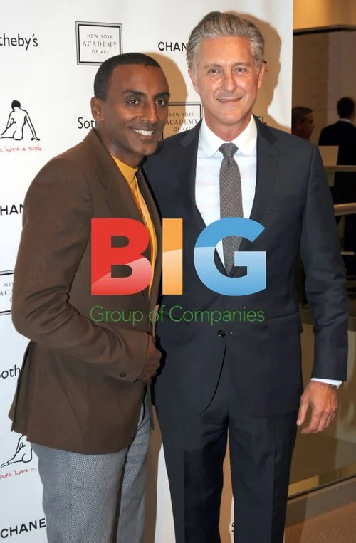 Marcus Samuelsson and David Kratz at Take Home a Nude Benefit