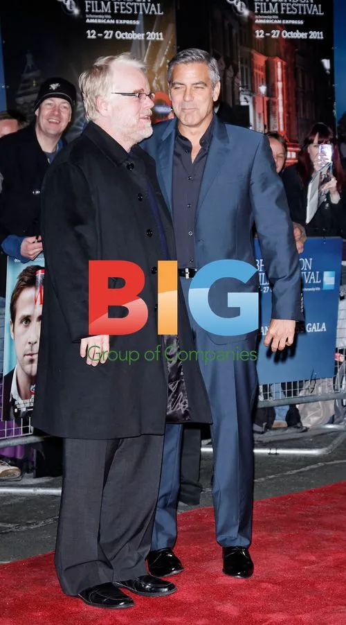 George Clooney and Philip Seymour Hoffman at The Ides of March Premiere