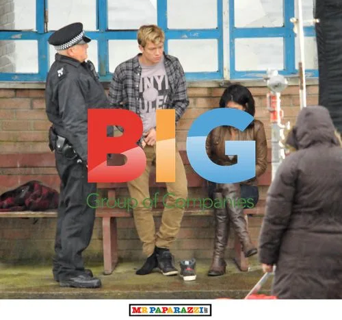 Jessica Szohr and Ed Speleers filming 'Love Bite' in Scotland
