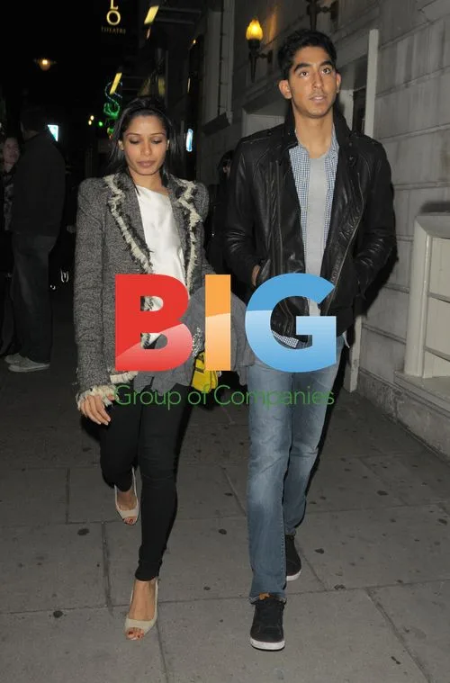 Freida Pinto and Dev Patel in London