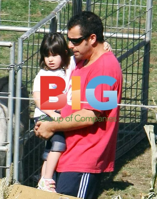 Adam Sandler and Daughter at Petting Zoo
