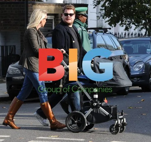 James Corden and Family Catch Cab in London
