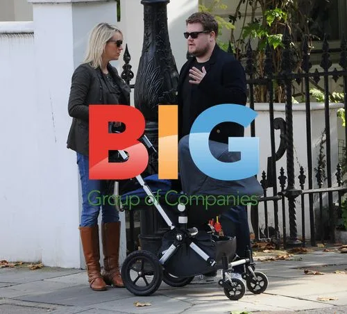 James Corden with Girlfriend and Baby