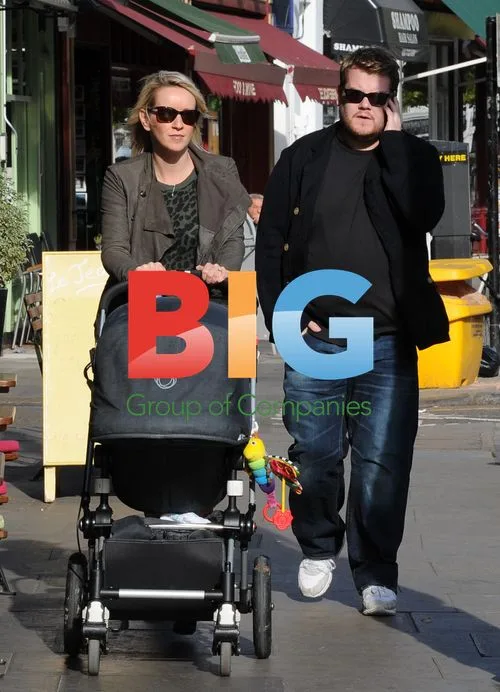 James Corden and family catch cab