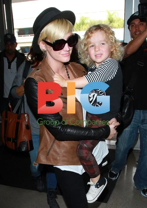 Ashlee Simpson and Family at LAX