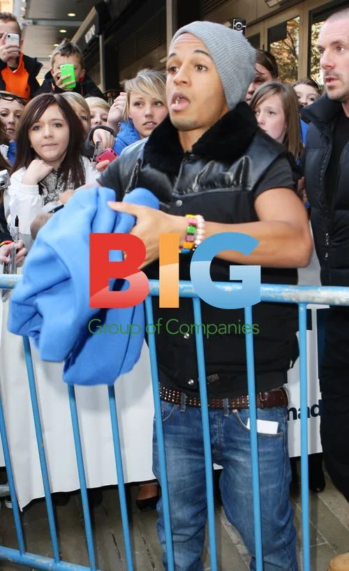 JLS member Aston with fans