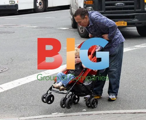 Gilbert Gottfried with baby in NYC