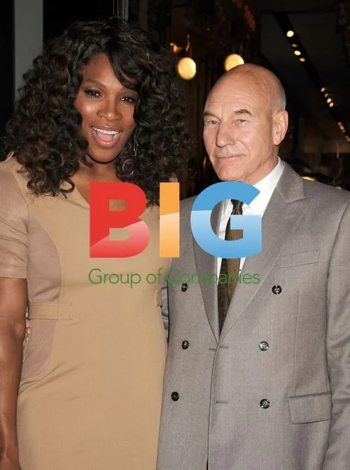 Patrick Stewart and Serena Williams at Burberry Fragrance Launch