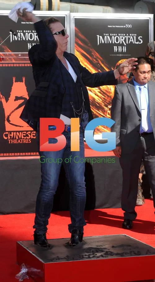 Mickey Rourke hand & footprint ceremony