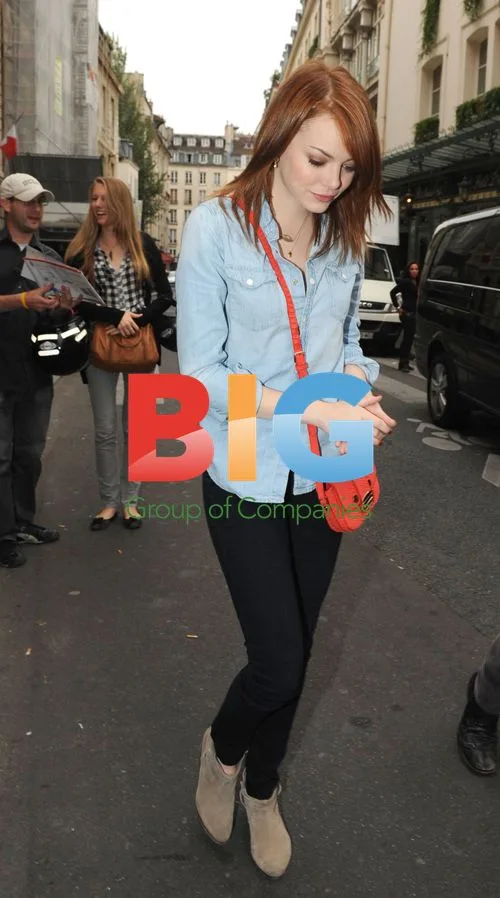 Emma Stone leaving Paris hotel