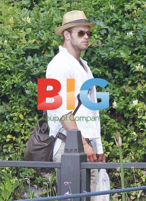 Kellan Lutz and Girlfriend at Lake Shrine Temple