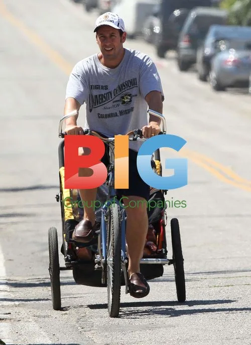 Adam Sandler and Family Bike in Malibu
