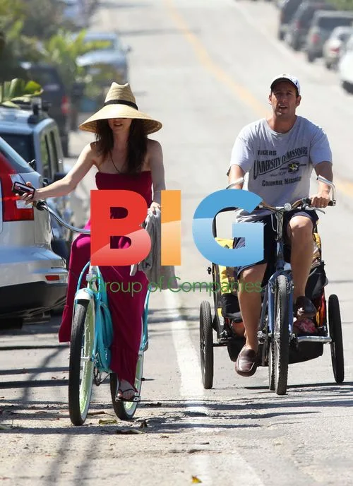 Adam Sandler and Family Bike Ride