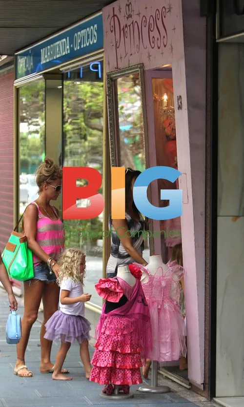 Katie Price shops with kids in Spain