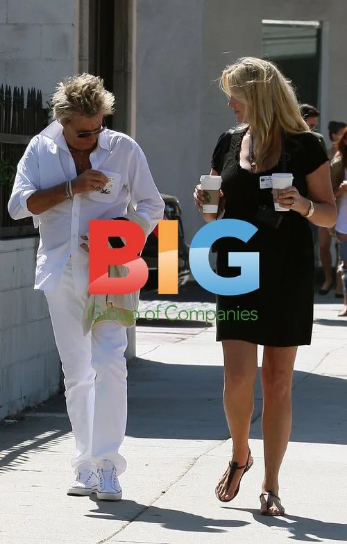 Rod Stewart Family Leaving Coffee Bean