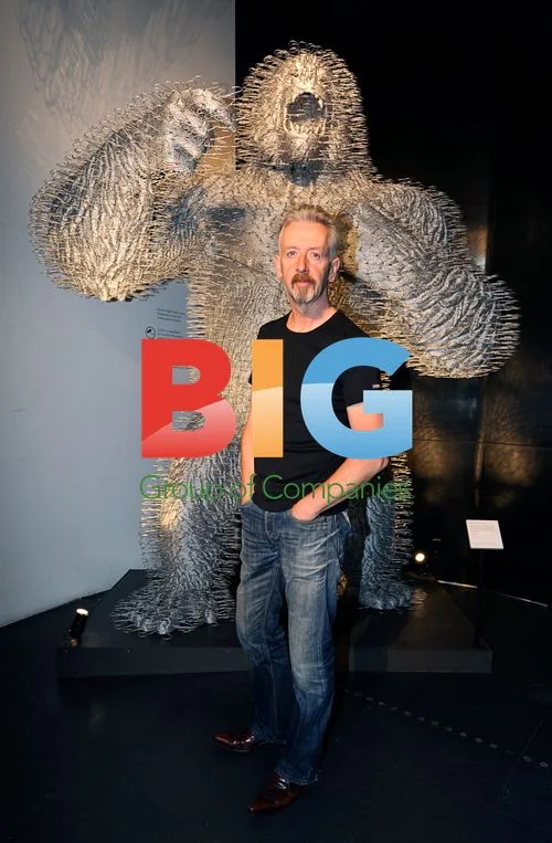 Artist David Mach with Giant Gorilla Sculpture