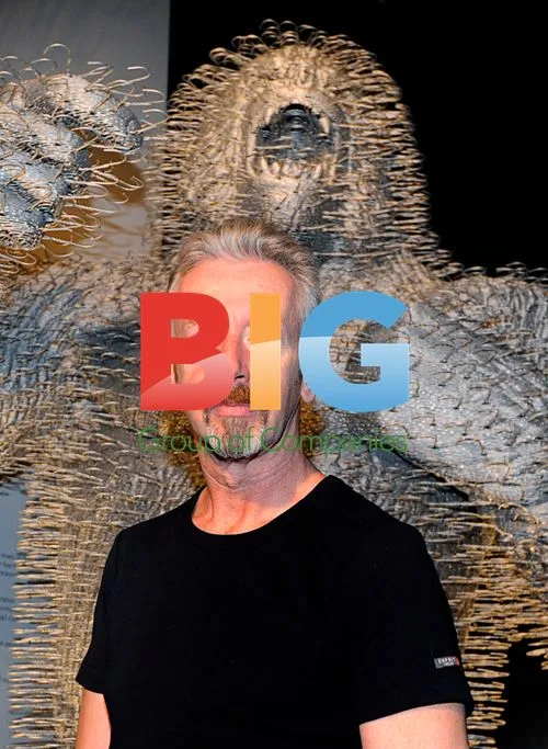 Artist David Mach with Gorilla Sculpture