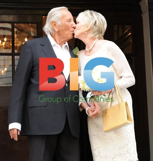 Michael Winner and Geraldine Lynton-Edwards Wedding