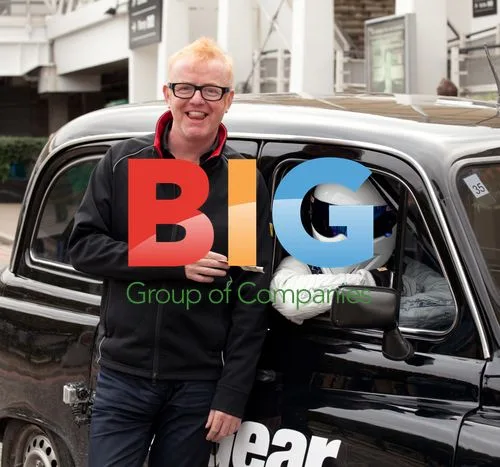 The Stig takes Chris Evans for a spin in a Black Cab