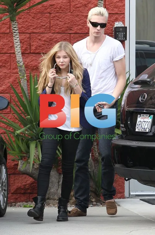 Chloe Moretz leaves casting agency with brother