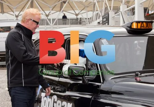 The Stig and Chris Evans in Black Cab at Top Gear Live