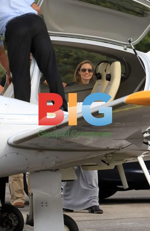 Angelina Jolie Takes Flying Lesson