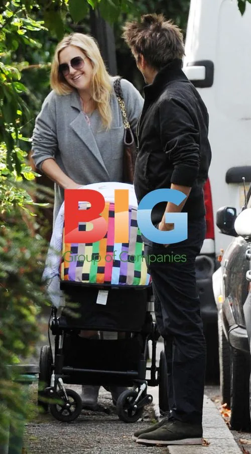 Kate Hudson and Matt Bellamy out with baby in London
