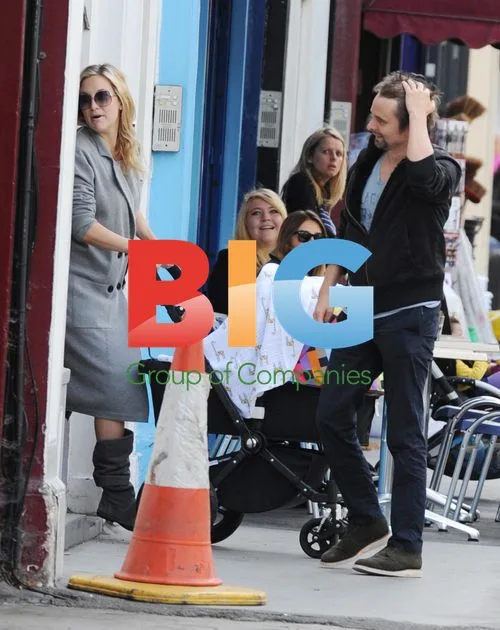 Kate Hudson and Matt Bellamy with baby in London