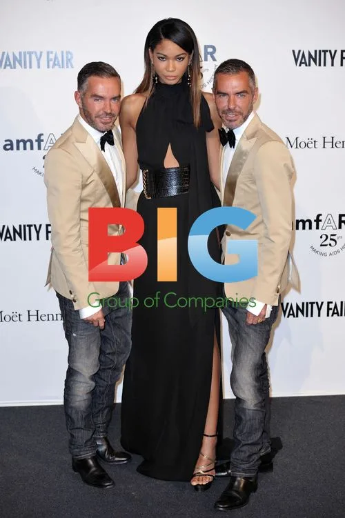 Dean Caten, Chanel Iman and Dan Caten at amfAR MILANO 2011