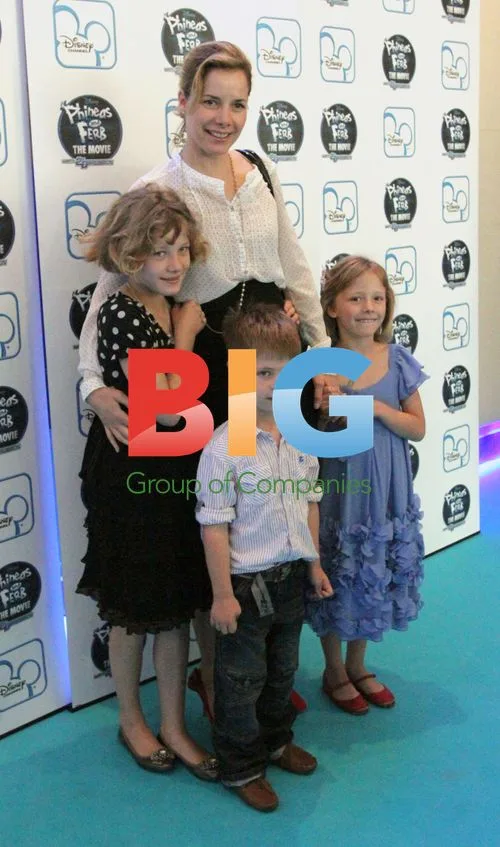 Darcey Bussell and Family at Phineas and Ferb Screening