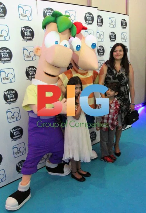 Nina Wadia Family Attends 'Phineas and Ferb' Screening