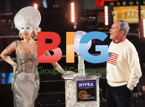 Lady Gaga and Michael Bloomberg in Times Square