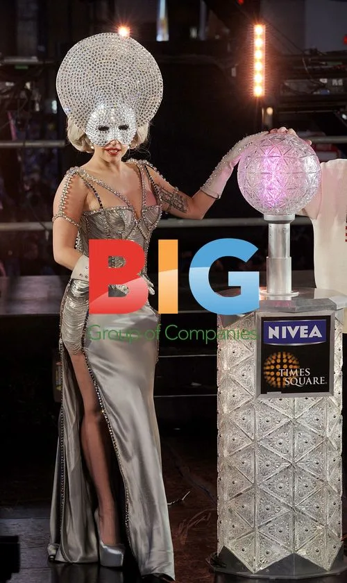 Lady Gaga and Michael Bloomberg in Times Square