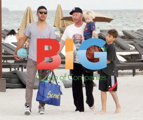 Boris Becker with sons in Miami