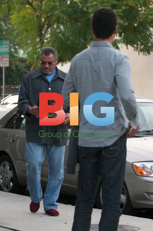 Laurence Fishburne with family in Beverly Hills