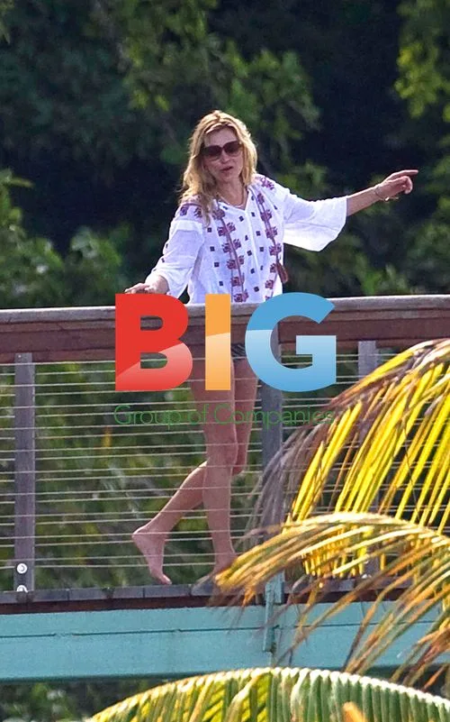 Kate Moss and Daughter on Caribbean Vacation