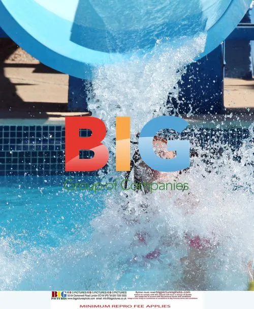 Amy Childs in Pink Bikini on Waterslide