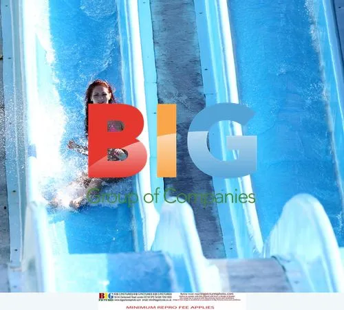 Amy Childs Rides Waterslide in Bikini