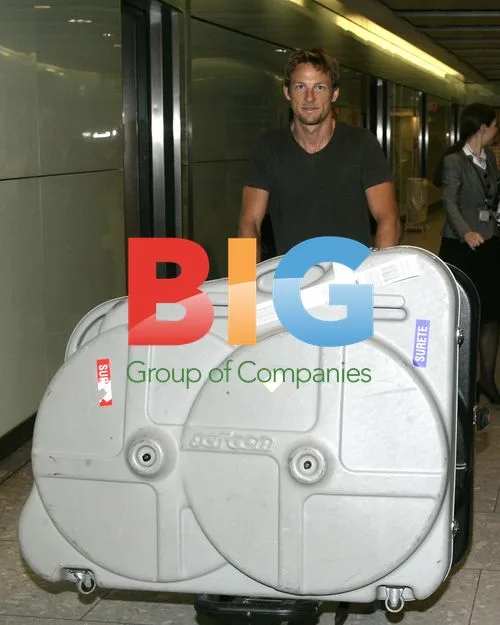 Jenson Button Arrives at Heathrow