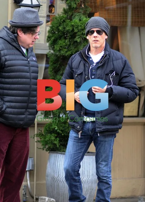 Kevin Bacon and Oliver Platt Walking in West Village