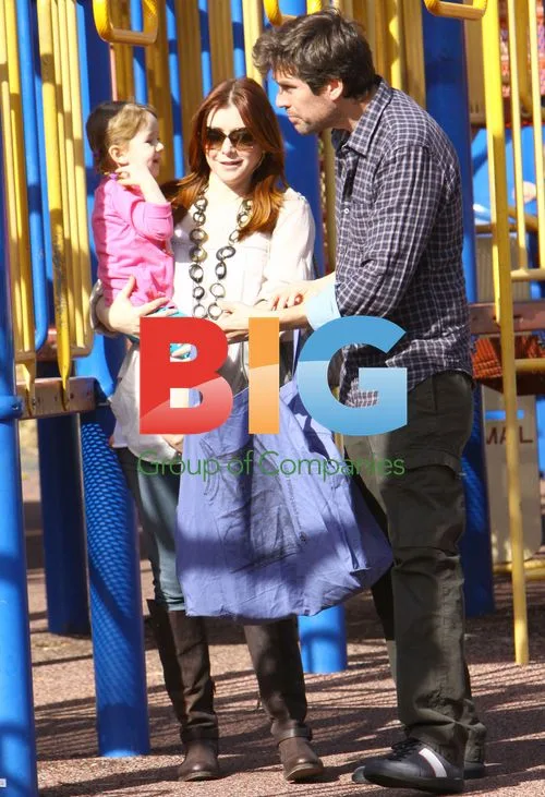 Alyson Hannigan and Family at Farmers Market