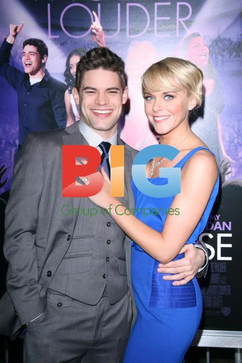 Jeremy Jordan and Ashley Spencer at 'Joyful Noise' premiere