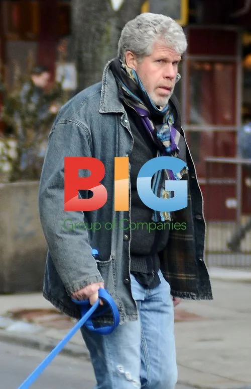 Ron Perlman walks dog in West Village