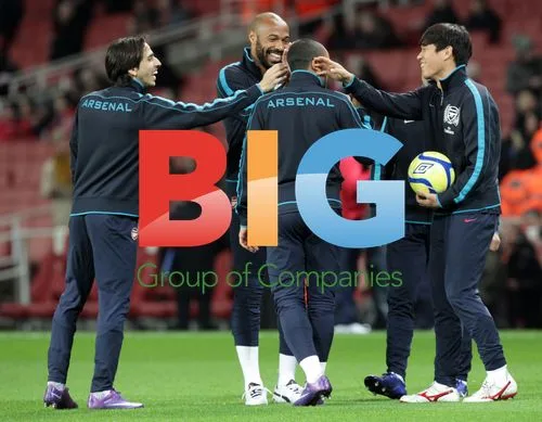 Arsenal players laugh before game