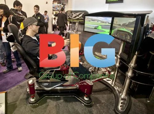 Man tries 3D Racing Simulator at CES 2012