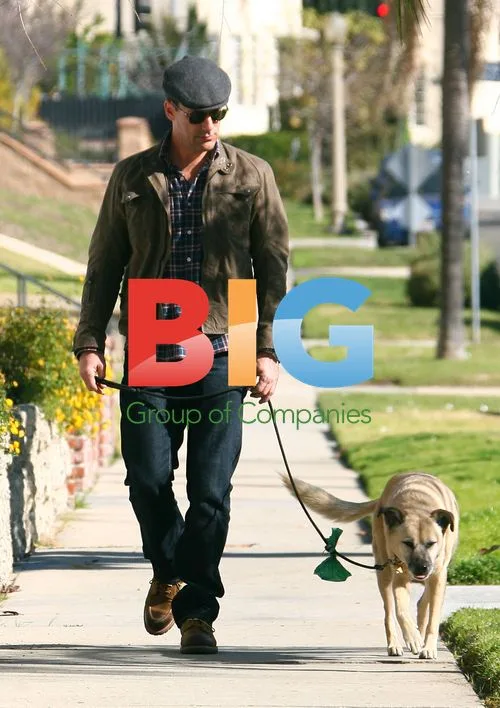Jon Hamm Walking Dog in Los Feliz